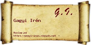 Gagyi Irén névjegykártya